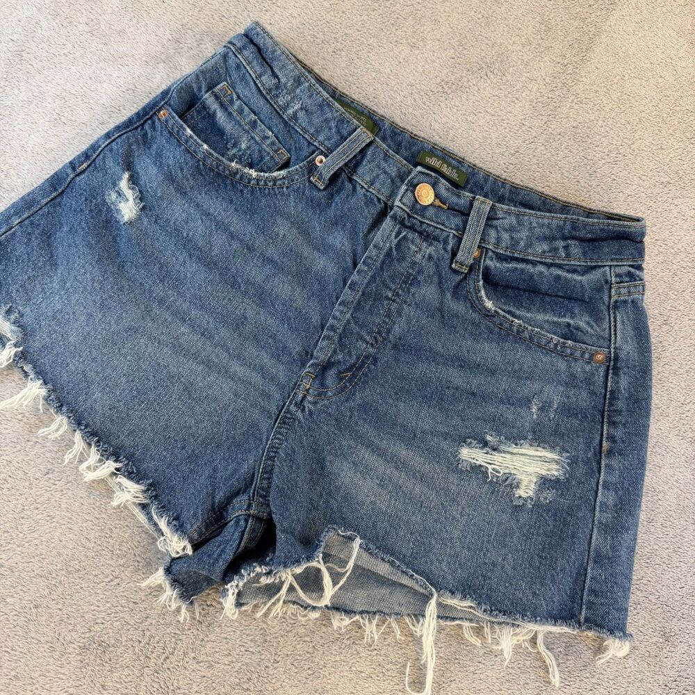 Wild Fable High Rise Denim Shorts EasyRigid Distressed Size 5